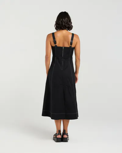 Model wearing Black Ava Dress By Et Alia Available at Beetees Nelson